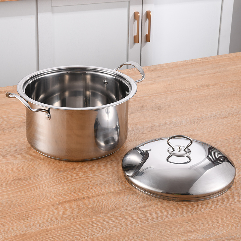 Thickened Multi-bottom 410 Stainless Steel Uncoated Modern Minimalism Soup Pot 18-30cm Household Kitchen · image 3