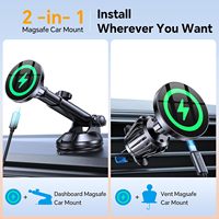 Chargeur de voiture magnétique sans fil robuste, support magnétique ultra puissant, conception stable pour tableau de bord, compatible universellement avec tous les smartphones