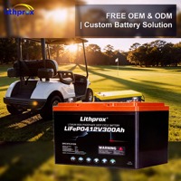 Batería LiFePO4 de 12.8V 300Ah de Ciclo Profundo para Carrito de Golf y Embarcaciones con Bluetooth IP67, 6000 Ciclos, Conector Anderson