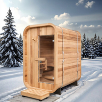 20 tahun pemasok outdoor mewah cedar merah sauna 1-2 orang mini tradisional uap kecil sauna dengan harvia pemanas