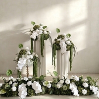 Weiß-Grünes Hängendes Orchideen-Blumenarrangement für Römische Säulen, Hochzeits-Eingangsdekoration