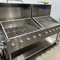 Chariot de barbecue mobile professionnel robuste, 5 modèles, 30 à 72 tables latérales et régulateur secondaire pour usage extérieur GPL/GN
