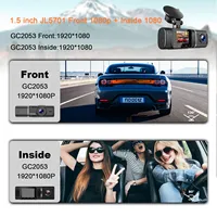 Caméra vidéo de voiture 1080P à double objectif HD DVR, caméra de tableau de bord avec vision nocturne, enregistrement en boucle et capteur G, angle large de 170°