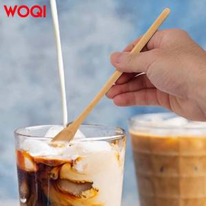 WOQI Natural <strong>wood</strong> spoon flat-handle kitchen utensils for <strong>stirring</strong>, blending and cooking - Product Image 5