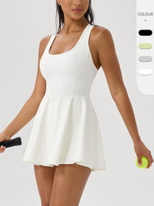 European American Women's Sports Tennis rock Atmungsaktiv Schnellt rocknend Ärmelloses Front Logo Outdoor Freizeit Yoga Fitness - Product Image 6