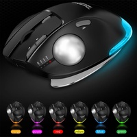Souris à boule de défilement rechargeable USB F33 avec rétroéclairage RVB, conception pour droitiers, mode double BT et 2,4 G pour PC, Mac, ordinateur portable et tablette, jeux