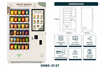 Distributeur automatique de snacks, 36 sélections, écran tactile 21,5 pouces, distributeur automatique de nouilles instantanées, paiement par carte de crédit