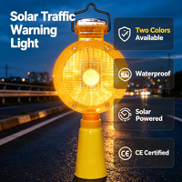 Feux de signalisation LED solaires haute puissance pour cônes de signalisation - Balise clignotante à détection automatique pour avertissement de sécurité en cas de danger