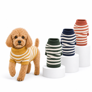 Striped Knit Sweater <b>for</b> Dogs Winter Warm Comfortable Leisure Style Pet <b>Clothes</b> Small Dog Apparel - Product Image 1
