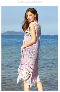 Maillot de bain de <span class=keywords><strong>plage</strong></span> en coton <span class=keywords><strong>Transparent</strong></span>, combinaison d'été, <span class=keywords><strong>Kimono</strong></span> de <span class=keywords><strong>plage</strong></span> pour femmes, broderie au Crochet, Cardigan à franges, jupe de <span class=keywords><strong>plage</strong></span> - Product Image 6