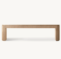 Nouvelle table d'entrée en chêne massif au design luxueux sculpté, table console pour canapé