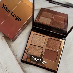 Palette de fards à paupières OEM Pillow Quad, 4 couleurs, tons rose et marron, paillettes fines, longue tenue, fini délicat, haute pigmentation, maquillage pour les yeux - Product Image 1