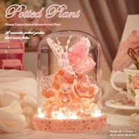 Blocs de construction immortels, bouquet de fleurs, jouet assemblé, rose en pot, cadeau de haute valeur à faire soi-même pour la Saint-Valentin pour les filles et les garçons