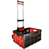 Armoire de rangement d'outils pliable à deux niveaux en acier laminé à froid durable, poignées en acier inoxydable, capacité de 150 lb, pièces détachées non assemblées