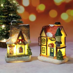 Ensemble de figurines de maison de Noël LED de haute qualité, cadeau de Noël, décorations intérieures de maison de Noël en résine, vente en gros - Product Image 4