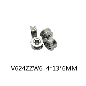 Cuscinetto a Sfera Miniaturizzato con Scanalatura a U e a <span class=keywords><strong>V</strong></span> U624ZZ 624V 624U 623VU 604UZZ in Acciaio al Carbonio Durevole OEM 4x13mm per Puleggia - Product Image 2
