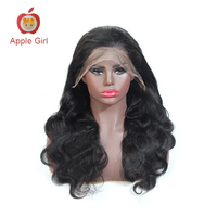 Perruques 360 Full Lace en cheveux humains vierges péruviens, pré-épilées, avec raie profonde, densité 150%, ondulation naturelle, Remy, noires, sans perte de cheveux, entièrement doublement cousues à la machine