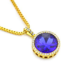 Collar de hombre moderno con colgante redondo estilo hip hop, exagerado y con personalidad. - Product Image 5