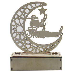 Hout Bedrukt Midden-Oostelijke Arabische Festival Maan Led Licht Desktop Ornament Huisdecoratie Ambachtelijke Displaystandaard - Product Image 6