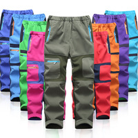 Indepth Kids Outdoor Fleece gevoerde, zware, verdikte unisex, omkeerbare, milieuvriendelijke, winddichte lange broek voor de winter