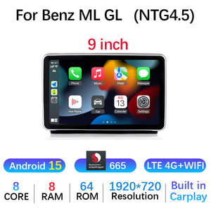 Autoradio Android 15 avec Navigation et Carplay pour <span class=keywords><strong>Mercedes</strong></span> Benz ML/GL SLK/<span class=keywords><strong>SLC</strong></span>/SL 2012-2015 Lecteur Multimédia Vidéo Stéréo BT WIFI - Product Image 3