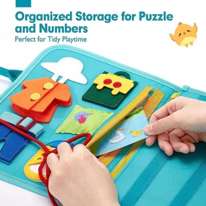 Libros de Tela Interactivos para el Aprendizaje Temprano, Libro de Actividades de Fieltro, Juguetes Montessori para Niños Preescolares - Product Image 3