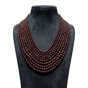 ลูกปัดหินโมราคริสตัลพลอยโกเมนเส้นหลวม8มม. งานฝีมือหินกึ่งมีค่า - Product Image 1