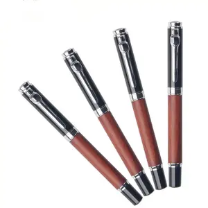 Stylo en métal de haute qualité avec logo en métal matériel rouge stylo en bois