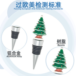 Christmas Wine Stoppers Resin Plastic Bottle Stopper With Santa Snowman Tree Design For Holiday Decor - Product Image 5