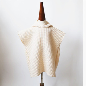 100% <span class=keywords><strong>cotone</strong></span> Waffle tessuto bambino con cappuccio Ultra assorbente morbido <span class=keywords><strong>accappatoio</strong></span> neonato tinta unita - Product Image 6