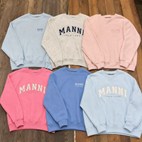 Sudadera Oversize de Algodón Grueso con Cuello Alto para Mujer, con Parche Bordado de Puntos, OEM, Marca Privada