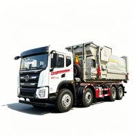 Camion benne à ordures Dongfeng 8×4 de 25 tonnes, spécial pour la collecte et le transfert de déchets avec station de compactage mobile