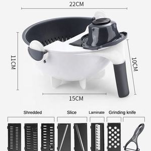 Manual multifuncional 22 1 rebanador de verduras contenedor de PP accesorios de cocina para frutas cortador de verduras picador
