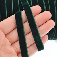 Ruban en velours vert épicéa simple face de 3/8 pouce (10 mm) en gros, 100 % nylon haute ténacité pour emballage cadeau