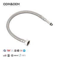 Tuyaux de plomberie flexibles tressés en acier inoxydable FANSKI 12 mm 1/2 femelle x M10x1, connecteur d'alimentation en eau pour robinet à filetage long