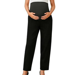 <span class=keywords><strong>Pantalon</strong></span> de <span class=keywords><strong>grossesse</strong></span> pour femme, coupe large, style décontracté, avec poches, pour le yoga et le travail, à porter par-dessus le ventre - Product Image 1
