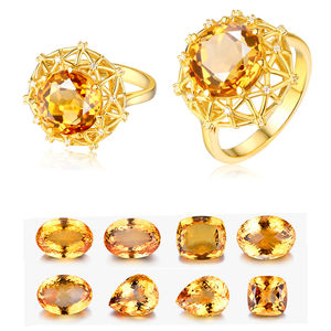 Cristalli di Gemme Naturali Sciolte di Origine del Produttore, <span class=keywords><strong>Citrino</strong></span> Tagliato Personalizzato per Gioielli, Certificato CMA, Trattato Termicamente, Dorato Chiaro - Product Image 5