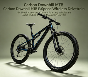 Sepeda Gunung MTB Carbon Downhill 13 Speed Wireless Drivetrain Peredam Kejut Udara Cat Kustom Grosir Olahraga Berkendara - Product Image 1