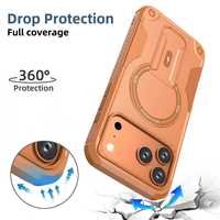 Pour IPhone17 Pro Max coque de téléphone magnétique support Mobile armure Anti-chute étui de protection Orange couverture arrière pour iPhone 17 Pro