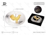 Cintura con fibbia grande in pelle con stampa animalier stile casual - Product Image 1