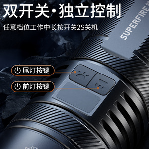 ซุปเปอร์ไฟร์ Y5-K ไฟฉาย LED แบบชาร์จไฟได้ 18650 แบตเตอรี่ไฟตกปลากันน้ำไฟฉายกลางแจ้ง - Product Image 5