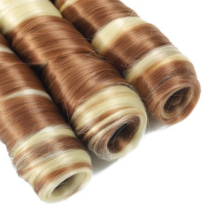 Extensiones de Cabello Sintético Ondulado Suelto para <span class=keywords><strong>Crochet</strong></span>, Rizado en Espiral, 22 Pulgadas, Cabello para Trenzar, Rizos Franceses, Extensiones de Cabello a Granel, Rubio Ombre - Product Image 4