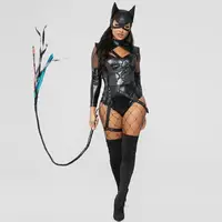Costume Costumes Halloween 2 Piece Black Villain Vixen Costume With Hooded Mask