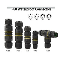 Conector de Cable de Alimentación de Plástico, Conector Electrónico Circular IP68 a Prueba de Agua, Macho y Hembra, M16, 2 y 3 Pines