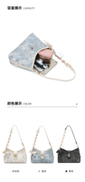 Sacs de créateurs pour femmes, sacs à bandoulière, sac hobo monogramme crème, sac à main en cuir avec breloque chiot, chaîne florale, sacs à bandoulière pour femmes