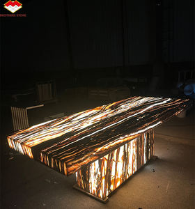 مخصص حديث مصقول حجر اليشم أونيكس أعلى الرخام الفاخر طبيعي أثاث غرفة الطعام المعاصرة شقة - Product Image 6