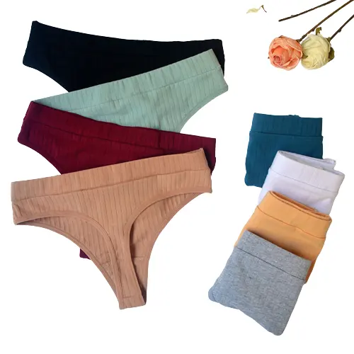 Women Plus Size Seamless Cotton Panties Daily Underwear Sexy Female Rib Underpants Girls Comfort Briefs Lingerie