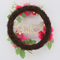 Couronne murale en roses artificielles, vente en gros, plante de pivoine, fleurs, pour noël
