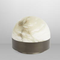 Lampe de table en marbre naturel espagnol, design minimaliste italien, LED, commande tactile, cadre en fer, lumière chaude 3000K, salon, couloir