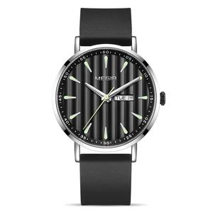 Montre en silicone étanche à double calendrier élégante et simple pour hommes, montre à quartz - Product Image 6